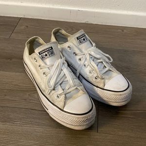 White Platform Converse